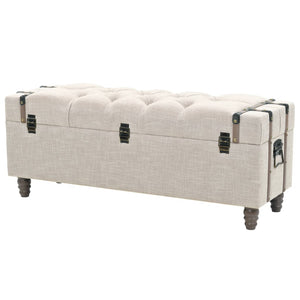 vidaXL Storage Bench Set 3-piece Solid Wood and Steel 112x37x45 cm