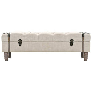 vidaXL Storage Bench Solid Wood and Steel 111 x 34 x 37 cm