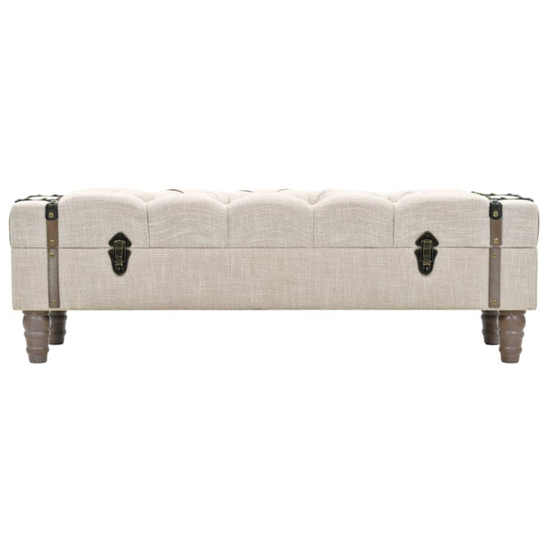 vidaXL Storage Bench Solid Wood and Steel 111 x 34 x 37 cm