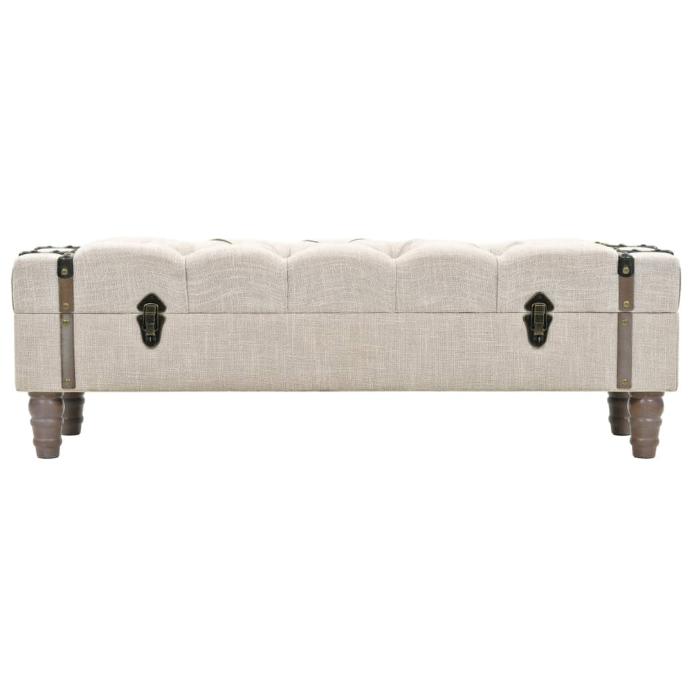 vidaXL Storage Bench Solid Wood and Steel 111 x 34 x 37 cm