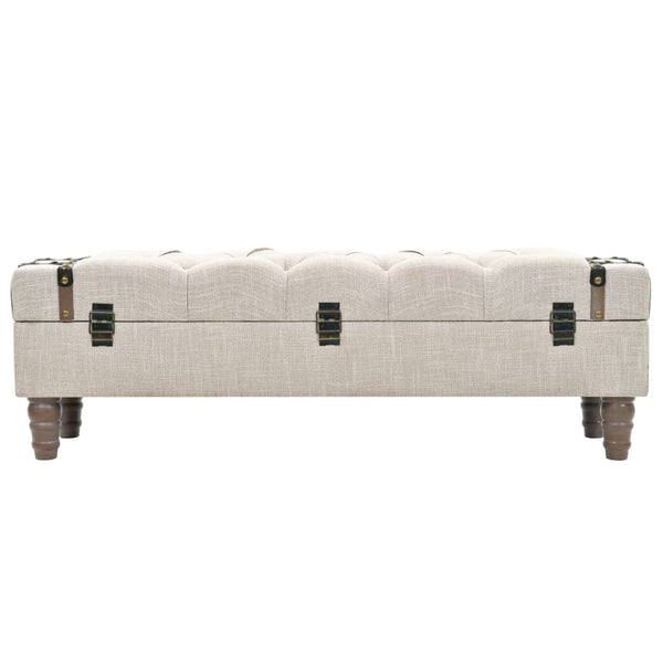 vidaXL Storage Bench Solid Wood and Steel 111 x 34 x 37 cm