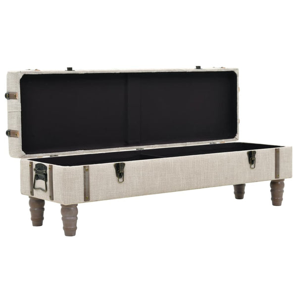 vidaXL Storage Bench Solid Wood and Steel 111 x 34 x 37 cm