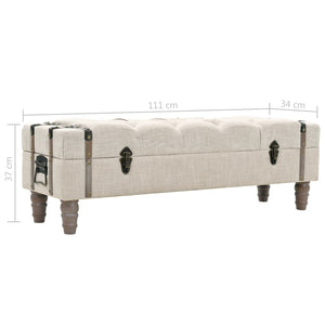 vidaXL Storage Bench Solid Wood and Steel 111 x 34 x 37 cm