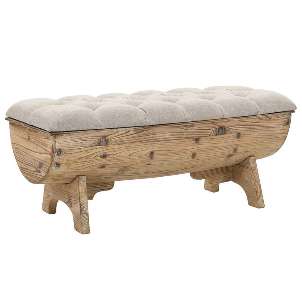 vidaXL Storage Bench Solid Wood and Fabric 103 x 51 x 44 cm