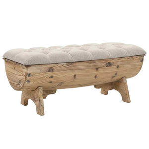 vidaXL Storage Bench Solid Wood and Fabric 103 x 51 x 44 cm
