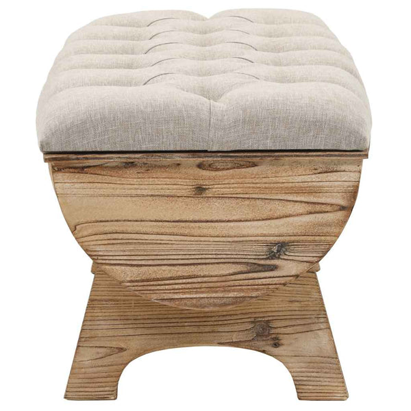 vidaXL Storage Bench Solid Wood and Fabric 103 x 51 x 44 cm