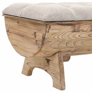vidaXL Storage Bench Solid Wood and Fabric 103 x 51 x 44 cm