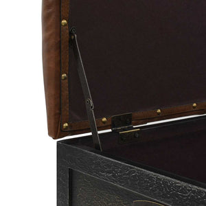 vidaXL Storage Bench Solid Wood Faux Leather 80.5x41x50 cm