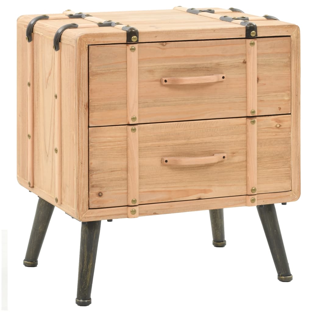 vidaXL Nightstand Solid Fir Wood 50x35x57 cm