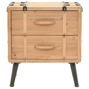 vidaXL Nightstand Solid Fir Wood 50x35x57 cm