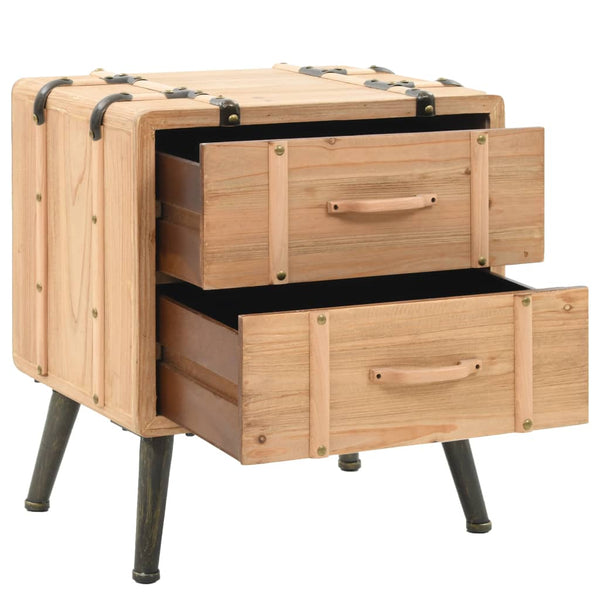 vidaXL Nightstand Solid Fir Wood 50x35x57 cm