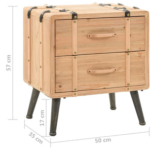 vidaXL Nightstand Solid Fir Wood 50x35x57 cm