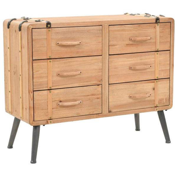 vidaXL Drawer Chest Solid Firwood 91x35x73 cm