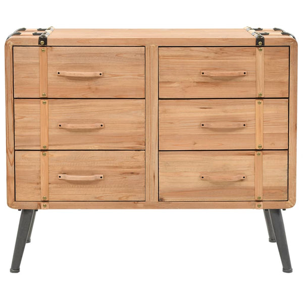 vidaXL Drawer Chest Solid Firwood 91x35x73 cm