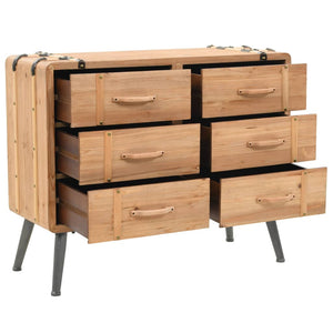 vidaXL Drawer Chest Solid Firwood 91x35x73 cm
