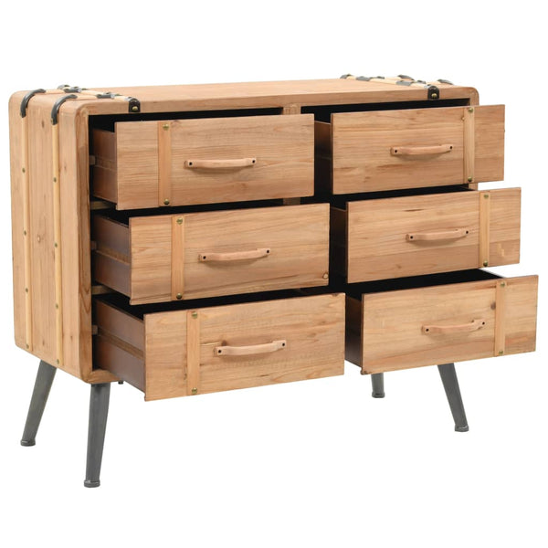 vidaXL Drawer Chest Solid Firwood 91x35x73 cm