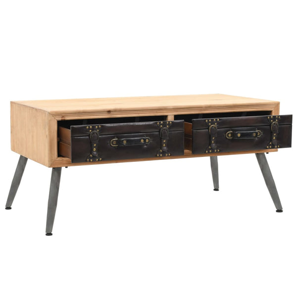 vidaXL Coffee Table Solid Fir Wood 115 x 55 x 50 cm
