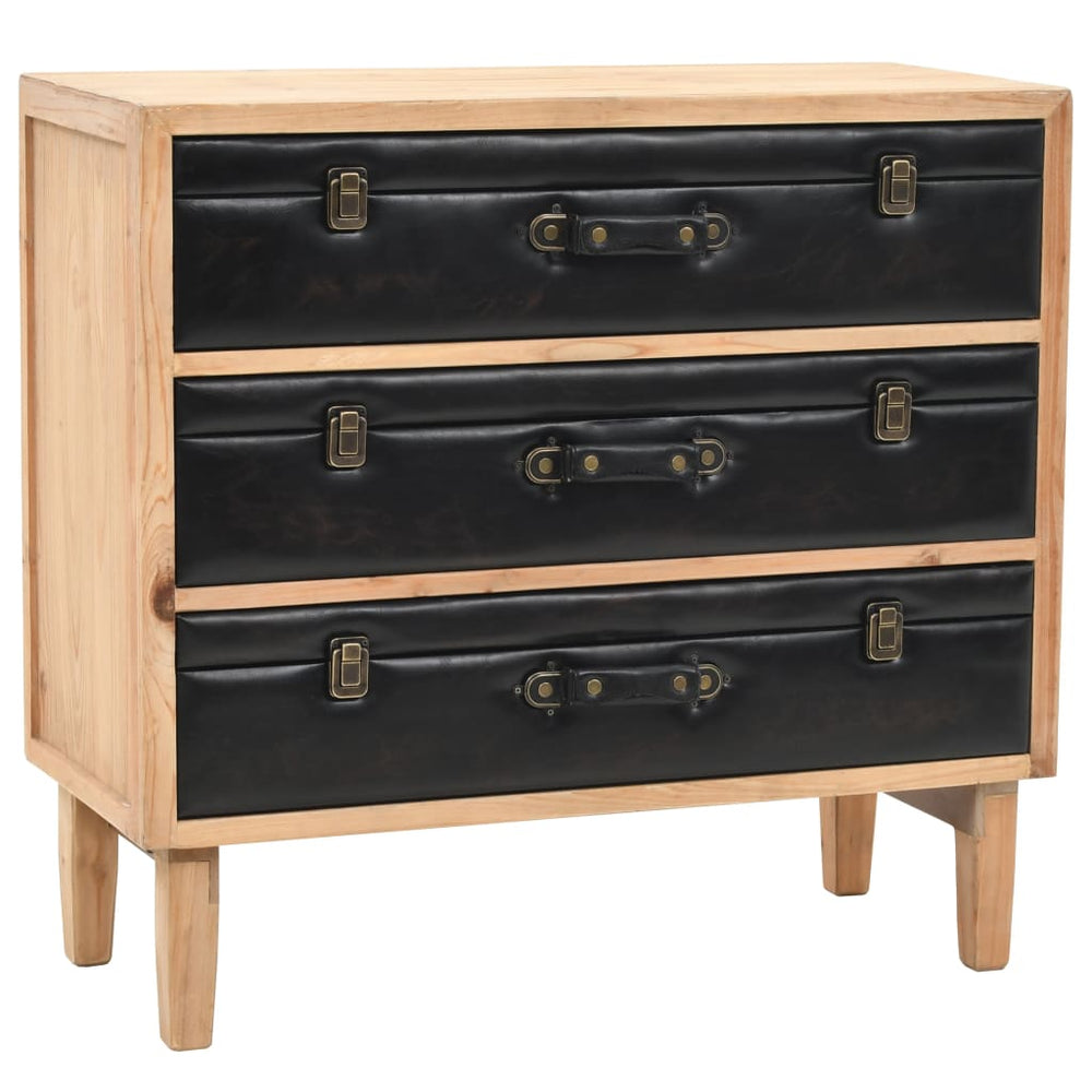 vidaXL Chest of Drawers Solid Fir Wood 80x36x75 cm