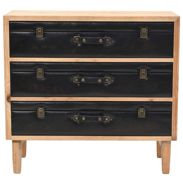 vidaXL Chest of Drawers Solid Fir Wood 80x36x75 cm