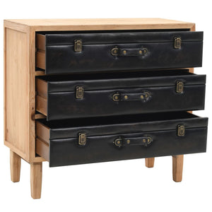 vidaXL Chest of Drawers Solid Fir Wood 80x36x75 cm