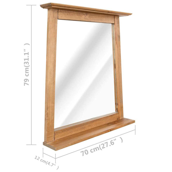 vidaXL Solid Pine Bathroom Mirror 70x12x79 cm