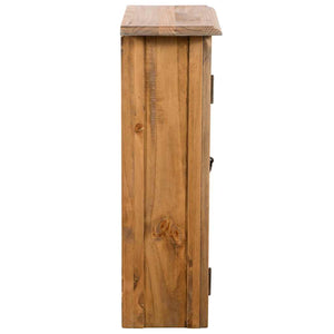 vidaXL Wall-Mounted Bathroom Cabinet Solid Pine Wood 42x23x70 cm