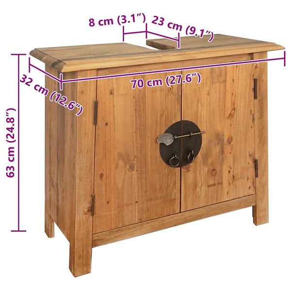 vidaXL Bathroom Furniture Set Solid Pine Wood