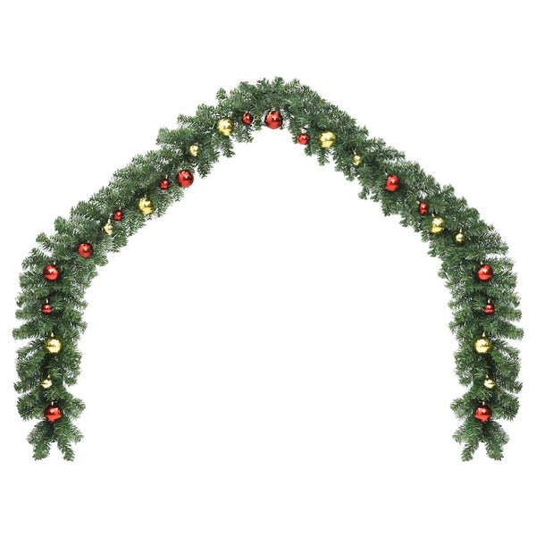 vidaXL Christmas Garland with Baubles and LED Lights 5 m