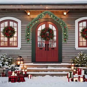 vidaXL Christmas Garland with Baubles and LED Lights 5 m
