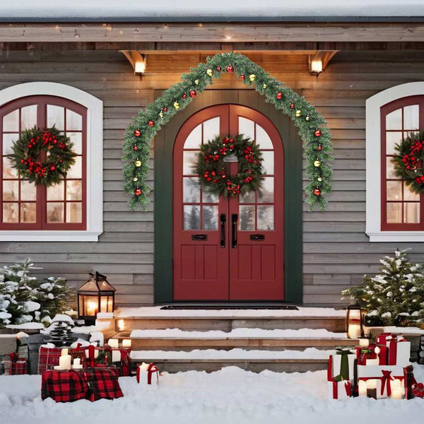 vidaXL Christmas Garland with Baubles and LED Lights 5 m