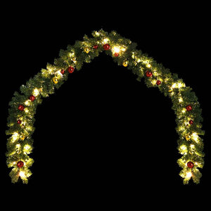 vidaXL Christmas Garland with Baubles and LED Lights 5 m