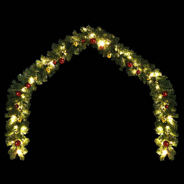 vidaXL Christmas Garland with Baubles and LED Lights 5 m