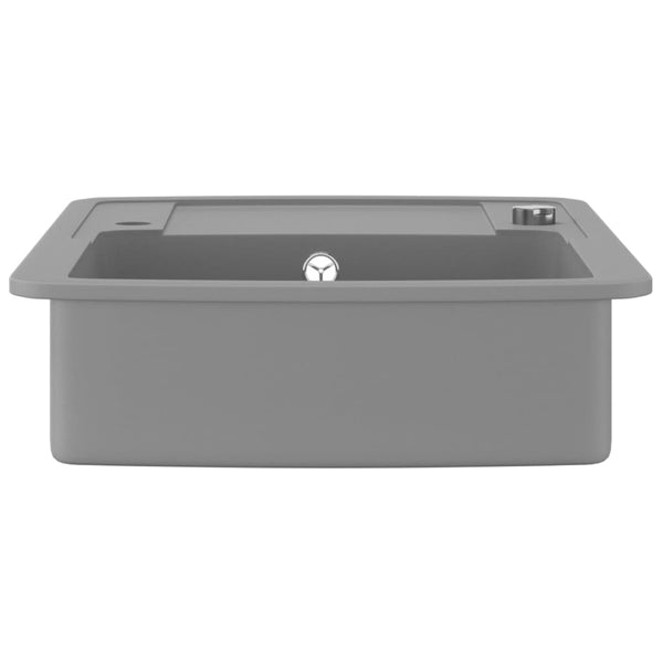 vidaXL Granite Sink Single Bowl Grey