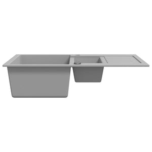 vidaXL Granite Sink Double Basin Grey