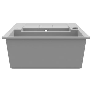 vidaXL Granite Sink Double Basin Grey