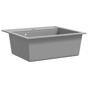 vidaXL Granite Sink Single Bowl Grey