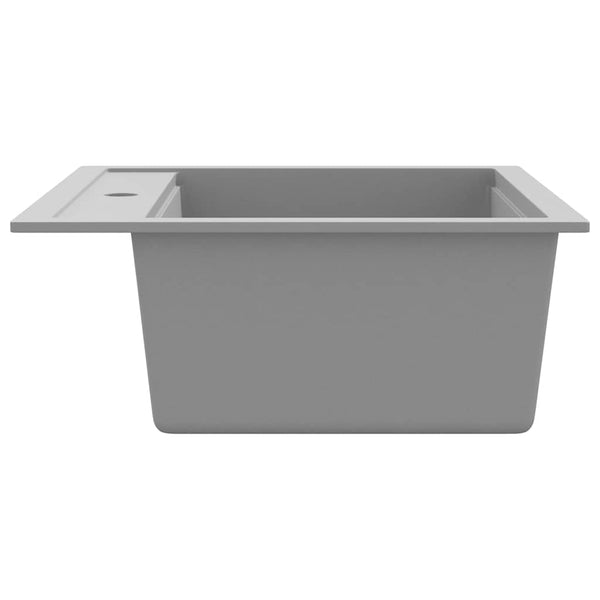 vidaXL Granite Sink Single Bowl Grey