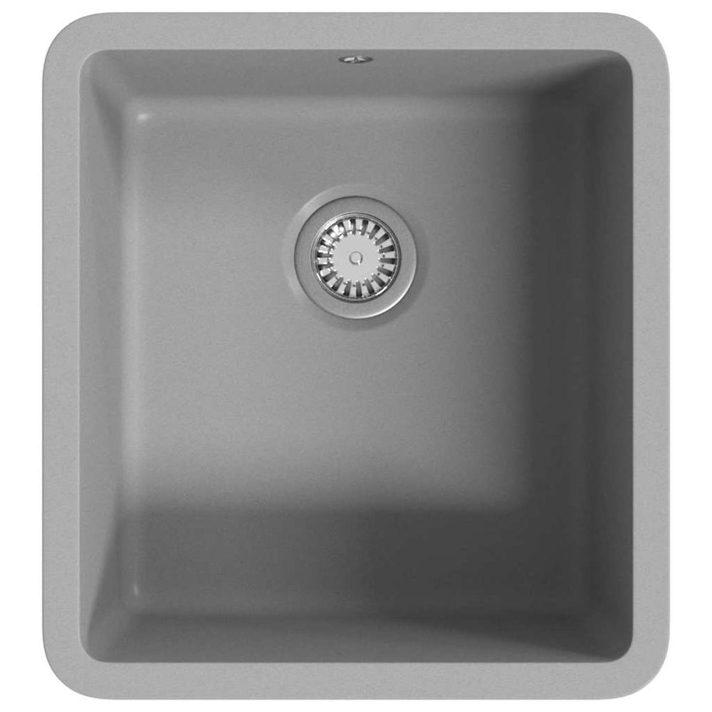 vidaXL Granite Sink Single Bowl Grey