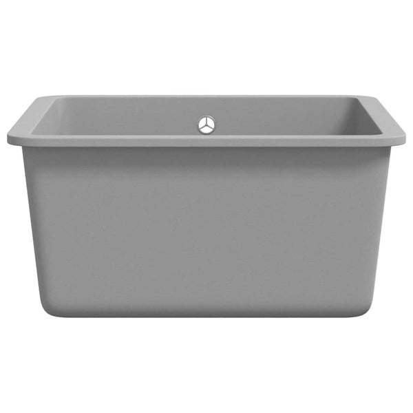 vidaXL Granite Sink Single Bowl Grey