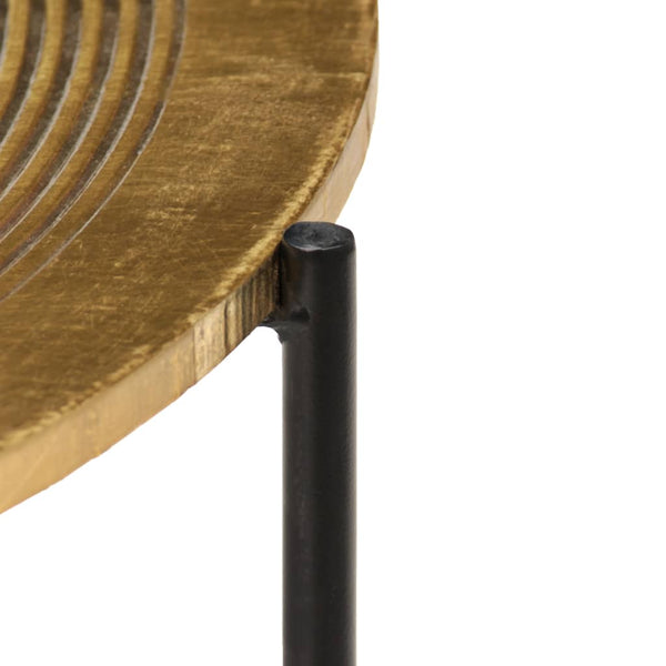 vidaXL 2-piece Table Set MDF with Brass Coating