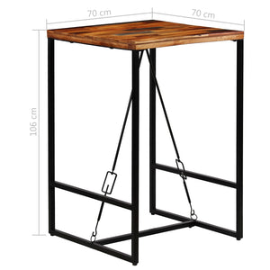 vidaXL 3-piece Bar Set Solid Reclaimed Wood and Genuine Goat Leather
