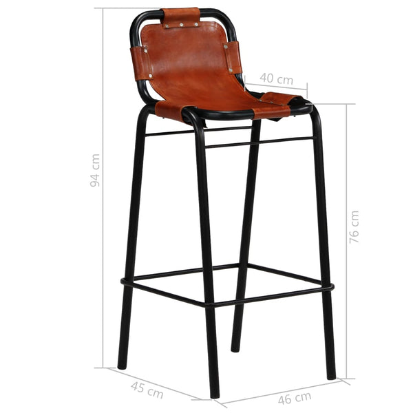 vidaXL 3-piece Bar Set Solid Reclaimed Wood and Genuine Goat Leather