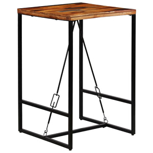 vidaXL 3-piece Bar Set Solid Reclaimed Wood and Genuine Goat Leather
