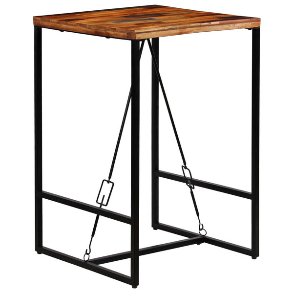 vidaXL 3-piece Bar Set Solid Reclaimed Wood and Genuine Goat Leather