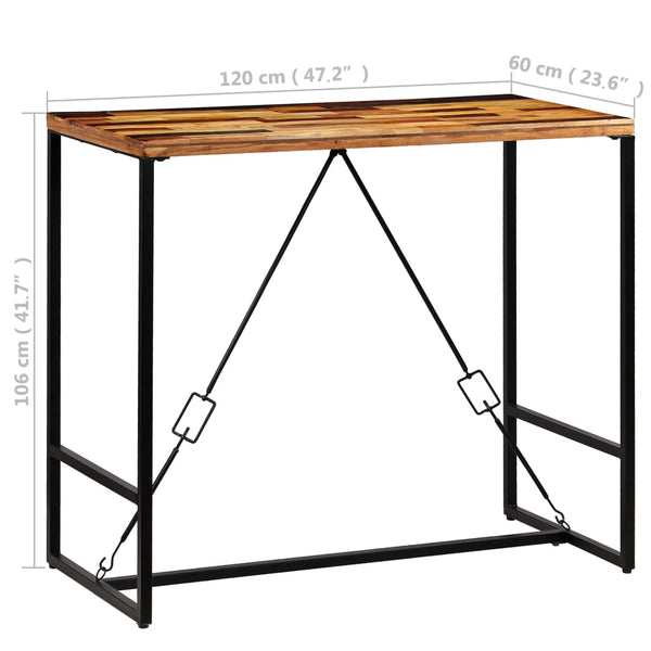 vidaXL Solid Reclaimed Wood Bar Table 120x60x106 cm