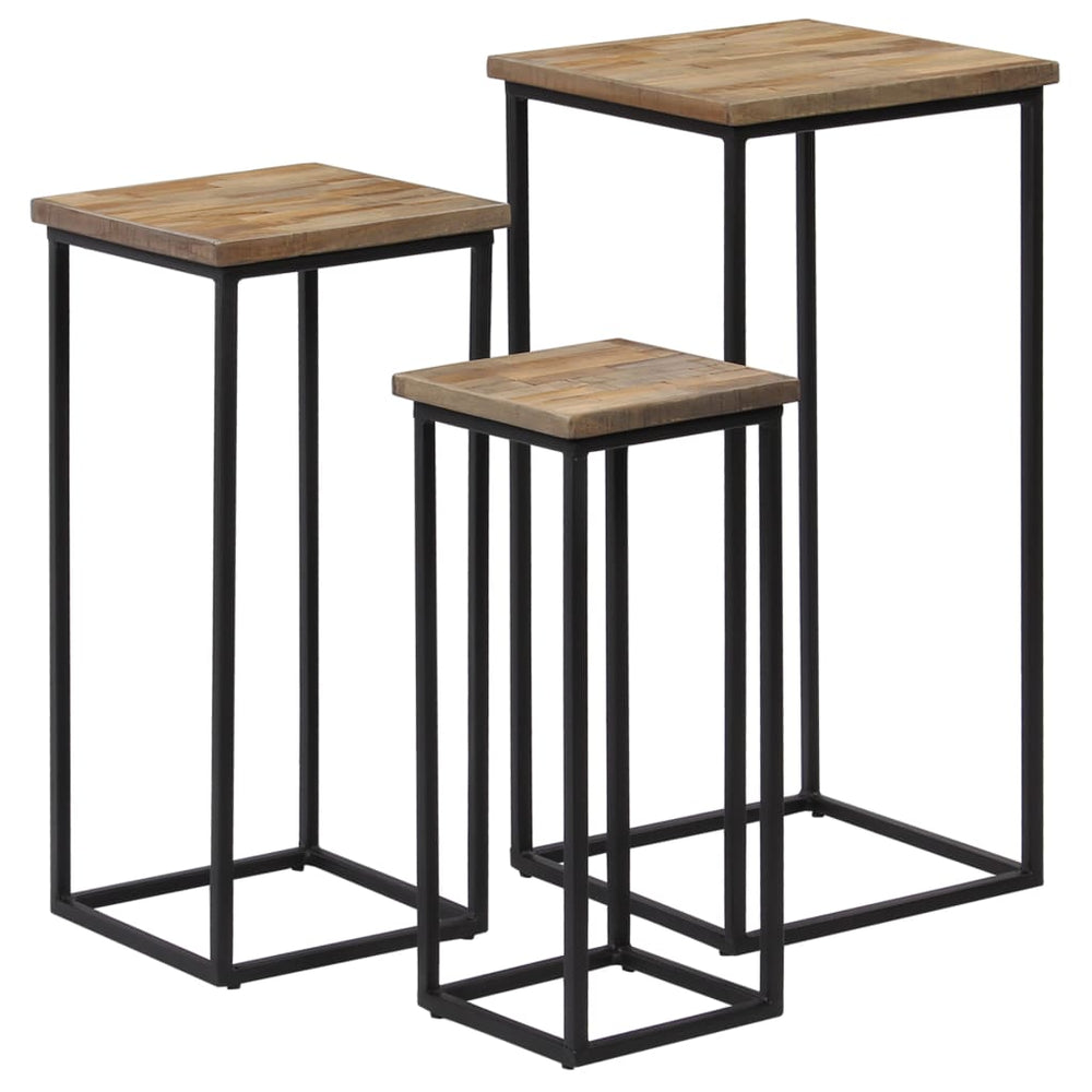 vidaXL 3-Piece Side Table Set Recycled Teak