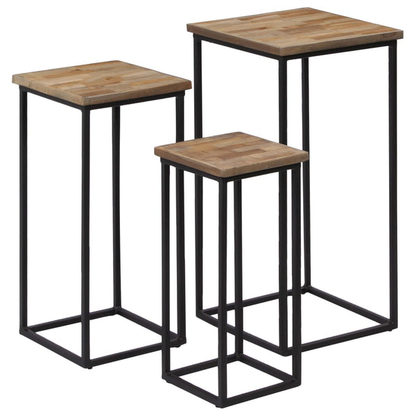vidaXL 3-Piece Side Table Set Recycled Teak