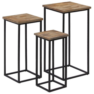vidaXL 3-Piece Side Table Set Recycled Teak