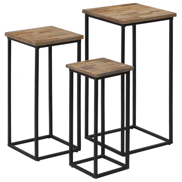 vidaXL 3-Piece Side Table Set Recycled Teak