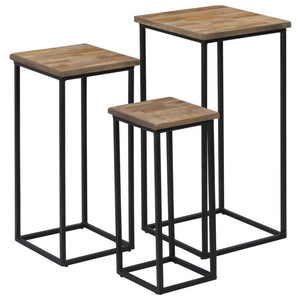 vidaXL 3-Piece Side Table Set Recycled Teak